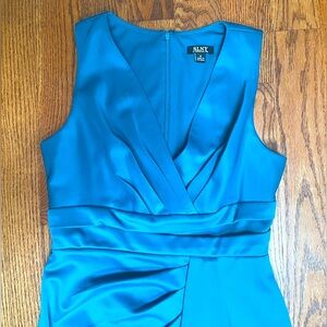 Teal v neck dress